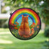 Ginger Cat Rainbow Bridge Stained Glass Effect Suncatcher